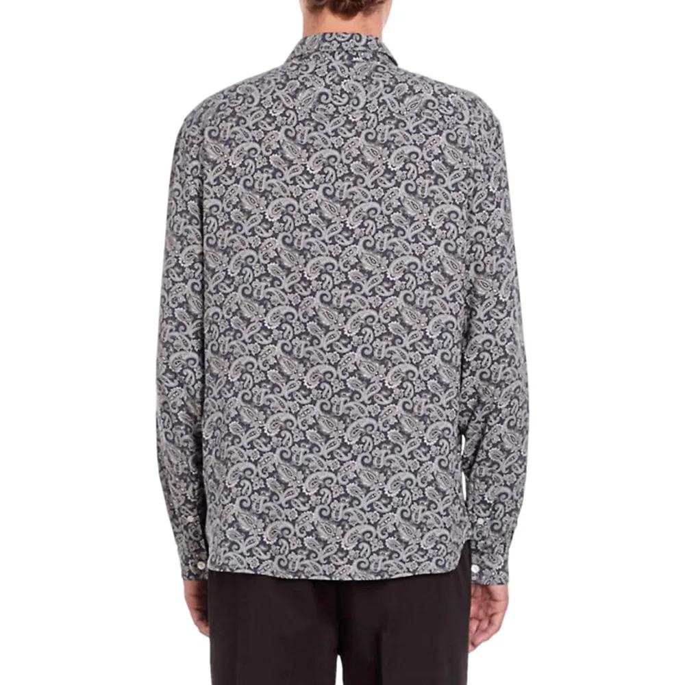 Comfort-Fit Paisley-Print Viscose Shirt