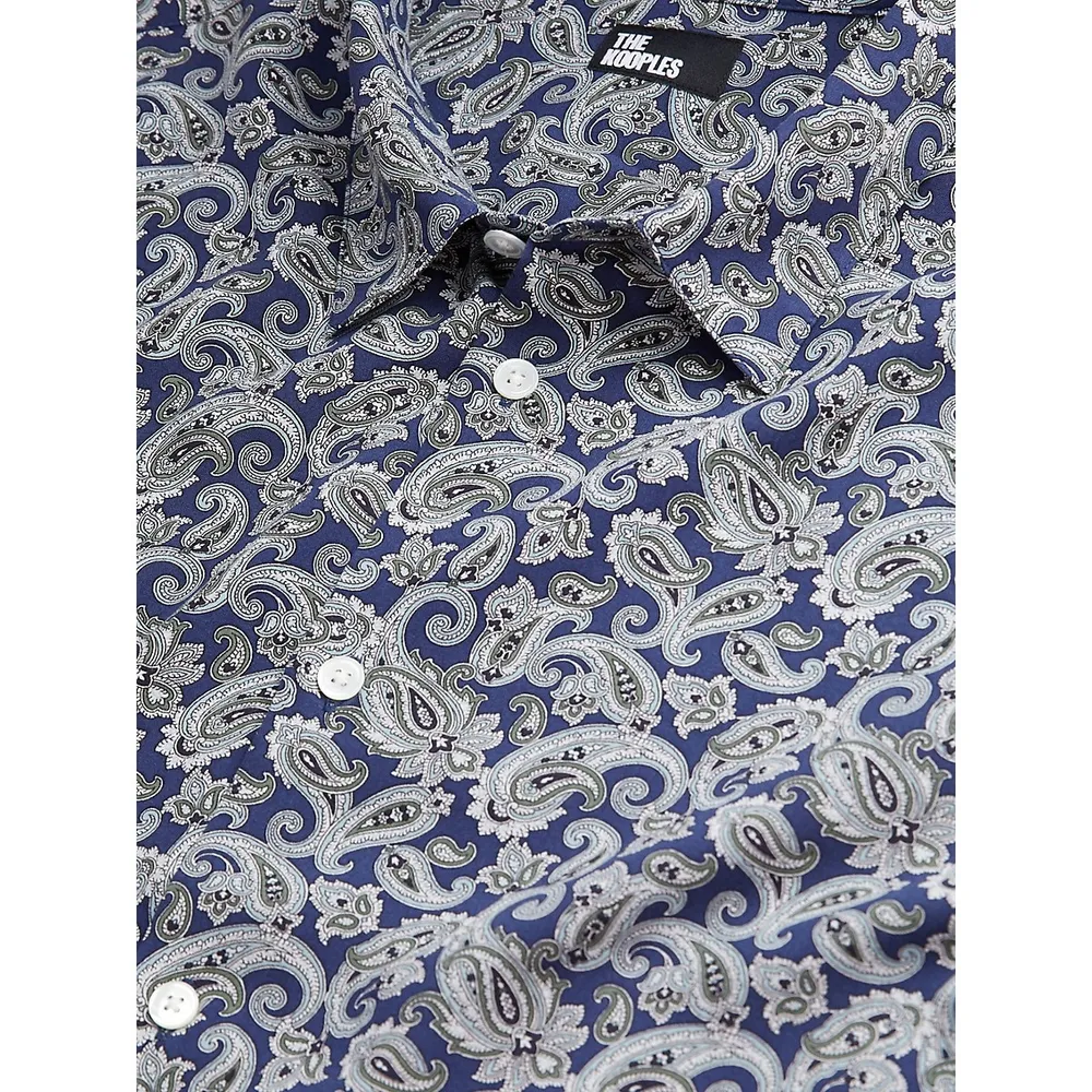 Comfort-Fit Paisley-Print Viscose Shirt