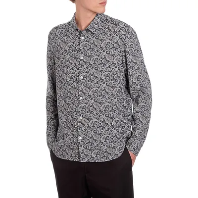 Comfort-Fit Paisley-Print Viscose Shirt