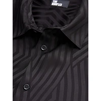 Black Geometric Jacquard Shirt