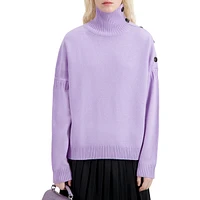 Button-Detailed Wool & Cashmere-Blend Sweater