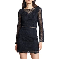 Lace-Detailed Mini Dress