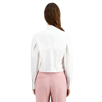 Corset-Seam Long-Sleeve Shirt