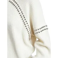 Studded & Ribbed Wool Cashmere Sweater