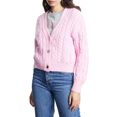 Touch-Of-Wool Cabled Cardigan