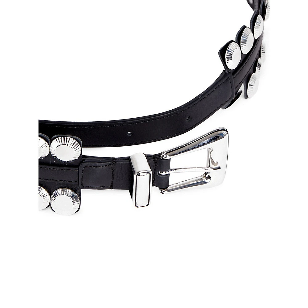 Studded Wide Leather Belt