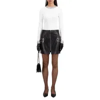 Glazed Leather Skirt
