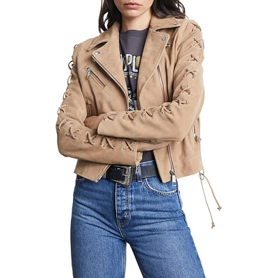 Suede Leather Moto Jacket