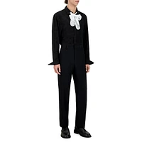 Satin-Trim Wool Tuxedo Trousers