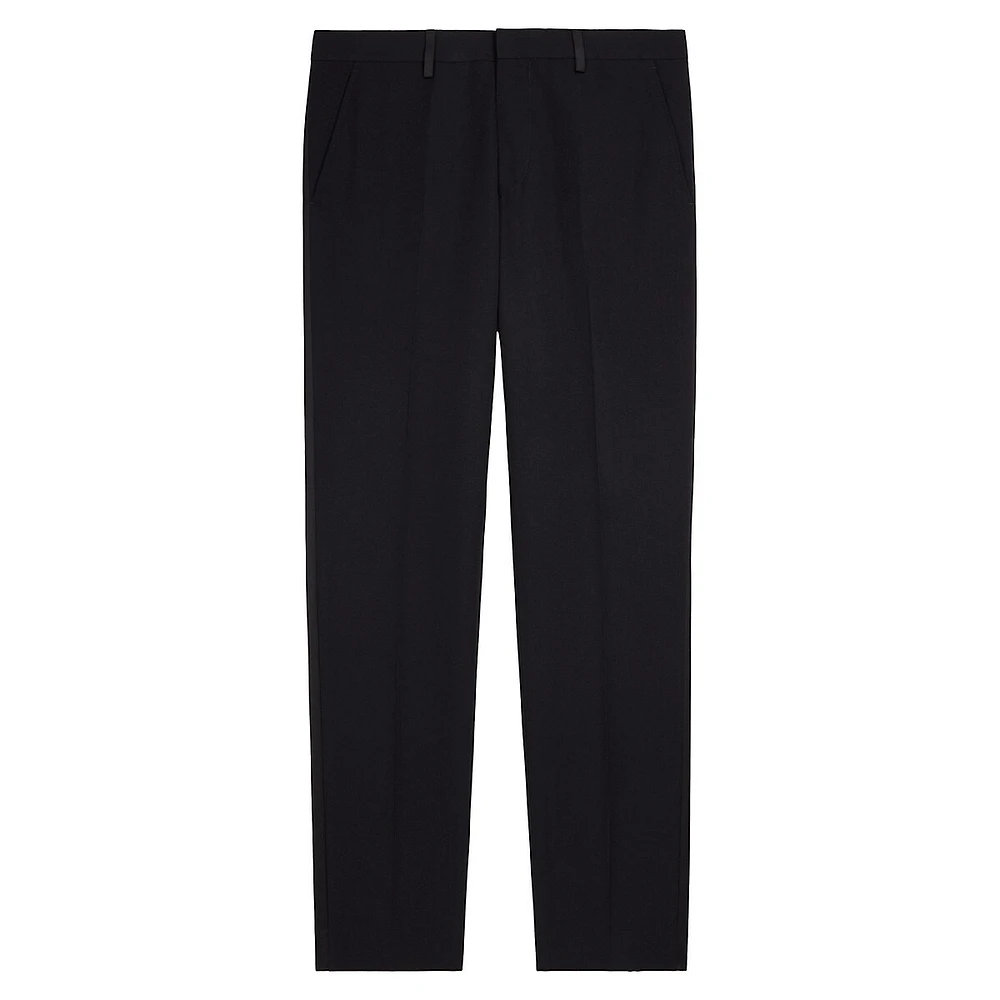 Satin-Trim Wool Tuxedo Trousers