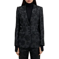 Black Floral Suit Jacket