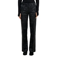 Black Floral Suit Trousers