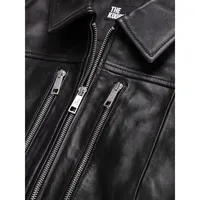Glazed Leather Moto Jacket
