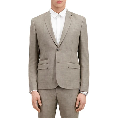 Fitted Wool-Blend Suit Jacket