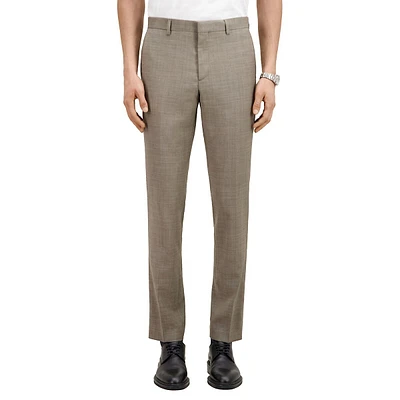 Fitted Wool-Blend Suit Trousers