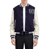 Varsity Bomber Jacket With Patch