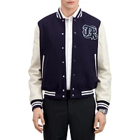 Varsity Bomber Jacket With Patch