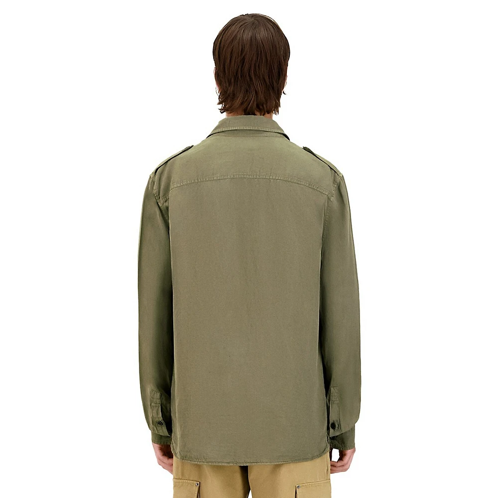 Comfort-Fit Military-Inspired Shirt