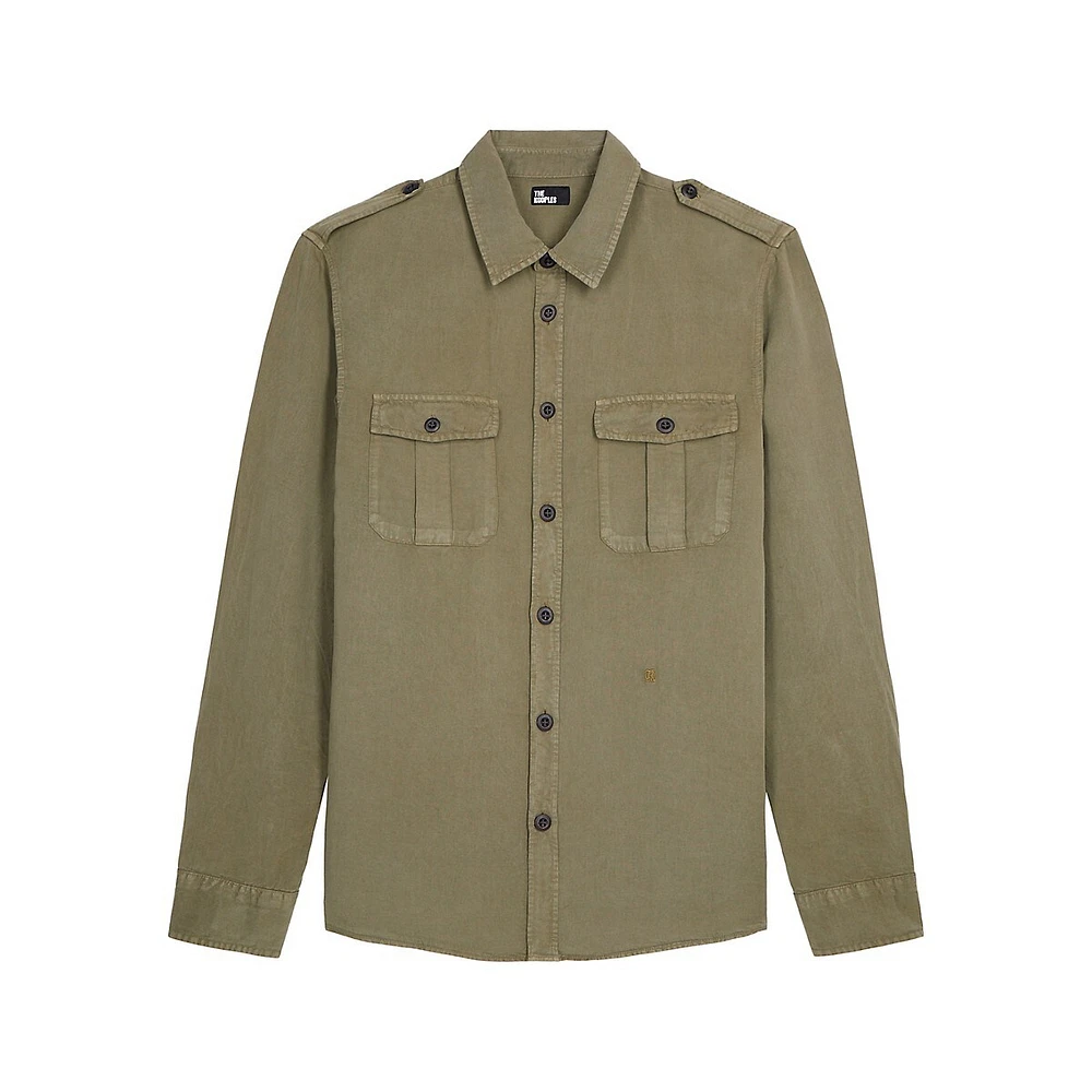 Comfort-Fit Military-Inspired Shirt