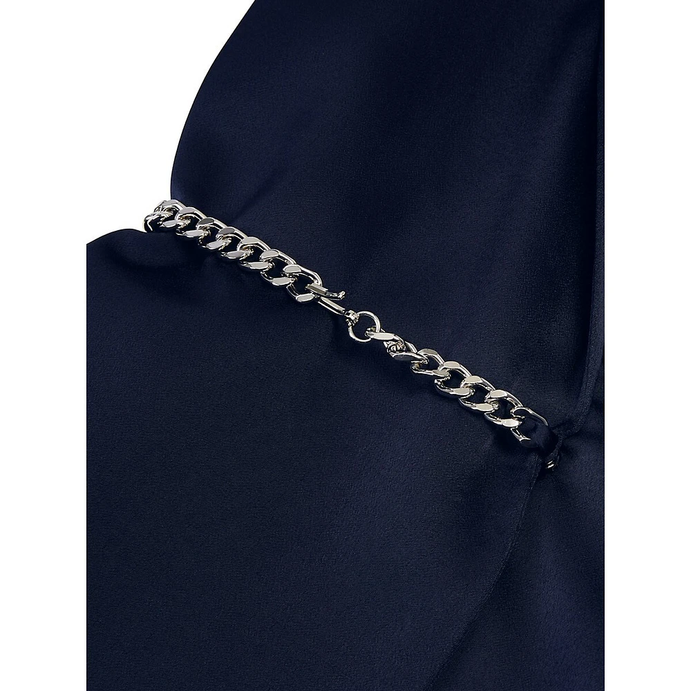 Chain-Detail Mini Blazer Dress