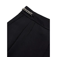 Chain-Detail Pleated Trousers