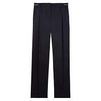 Chain-Detail Pleated Trousers