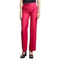 High-Waist Straight-Leg Wool Dress Pants