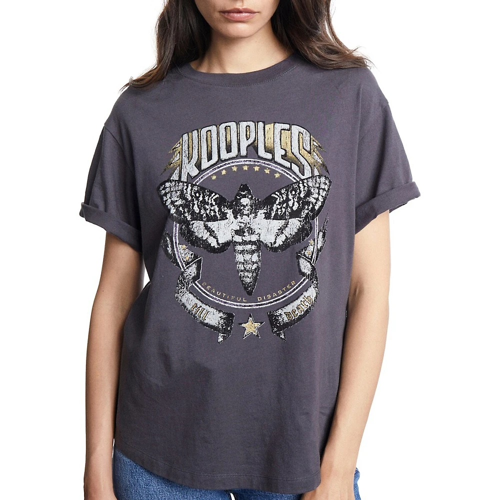 Skull Butterfly Serigraphy T-Shirt