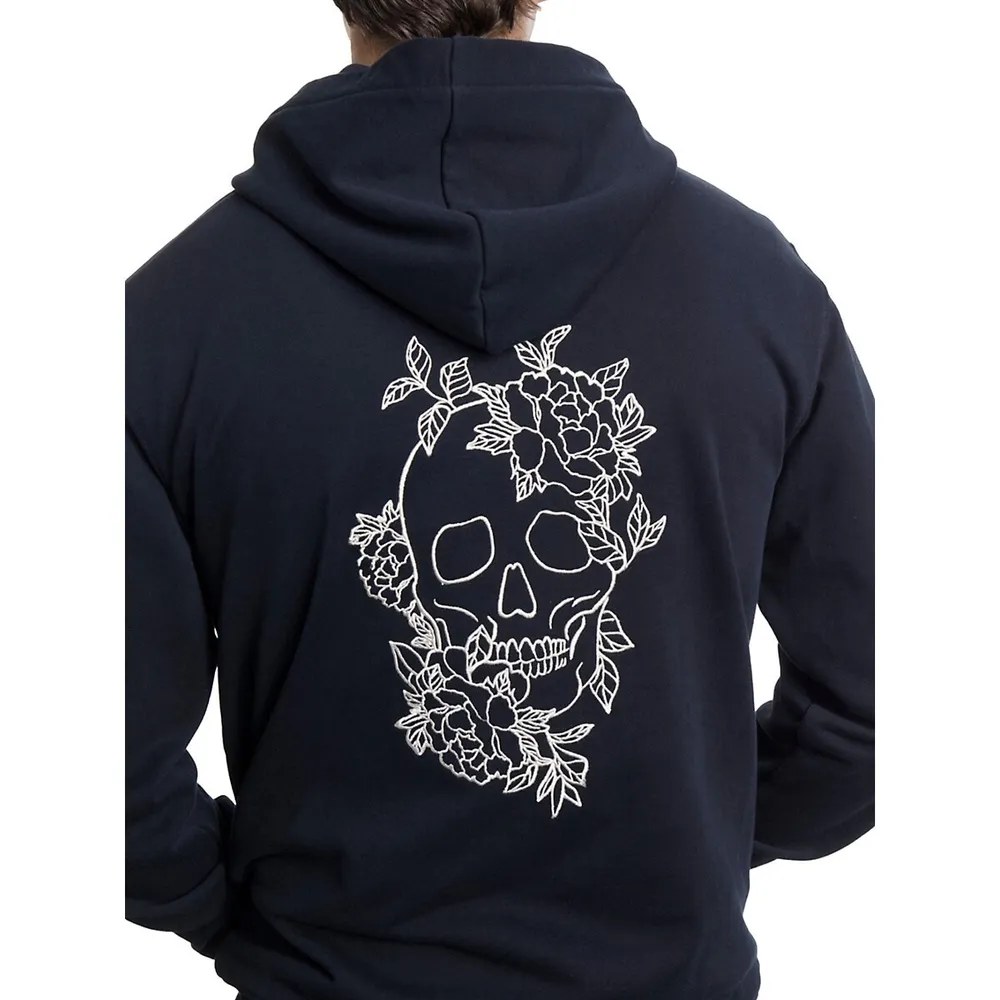 Flower Skull Serigraphy Hoodie