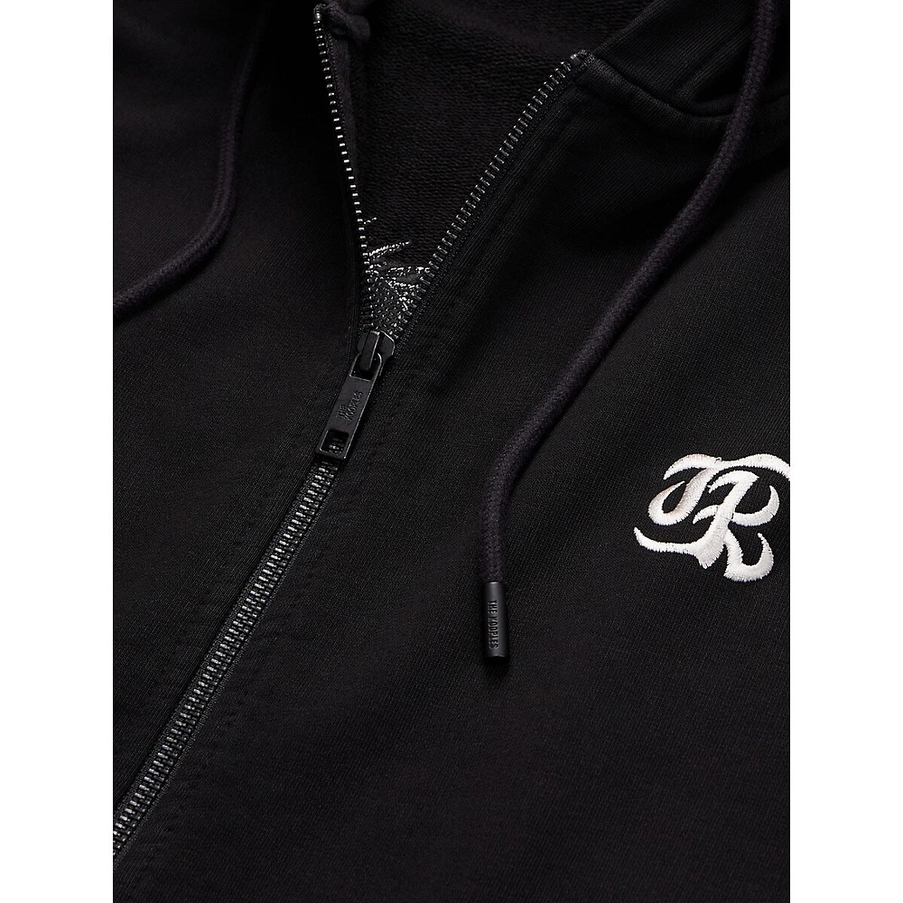 Zip-Front Dragon-Back Hoodie