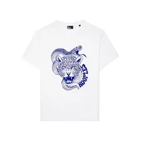 Flocked Snake & Leopard Logo T-Shirt