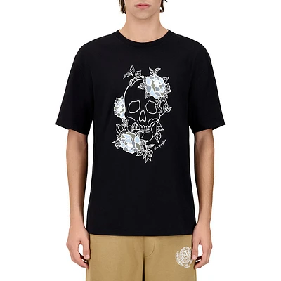 Flower Skull Serigraphy T-Shirt