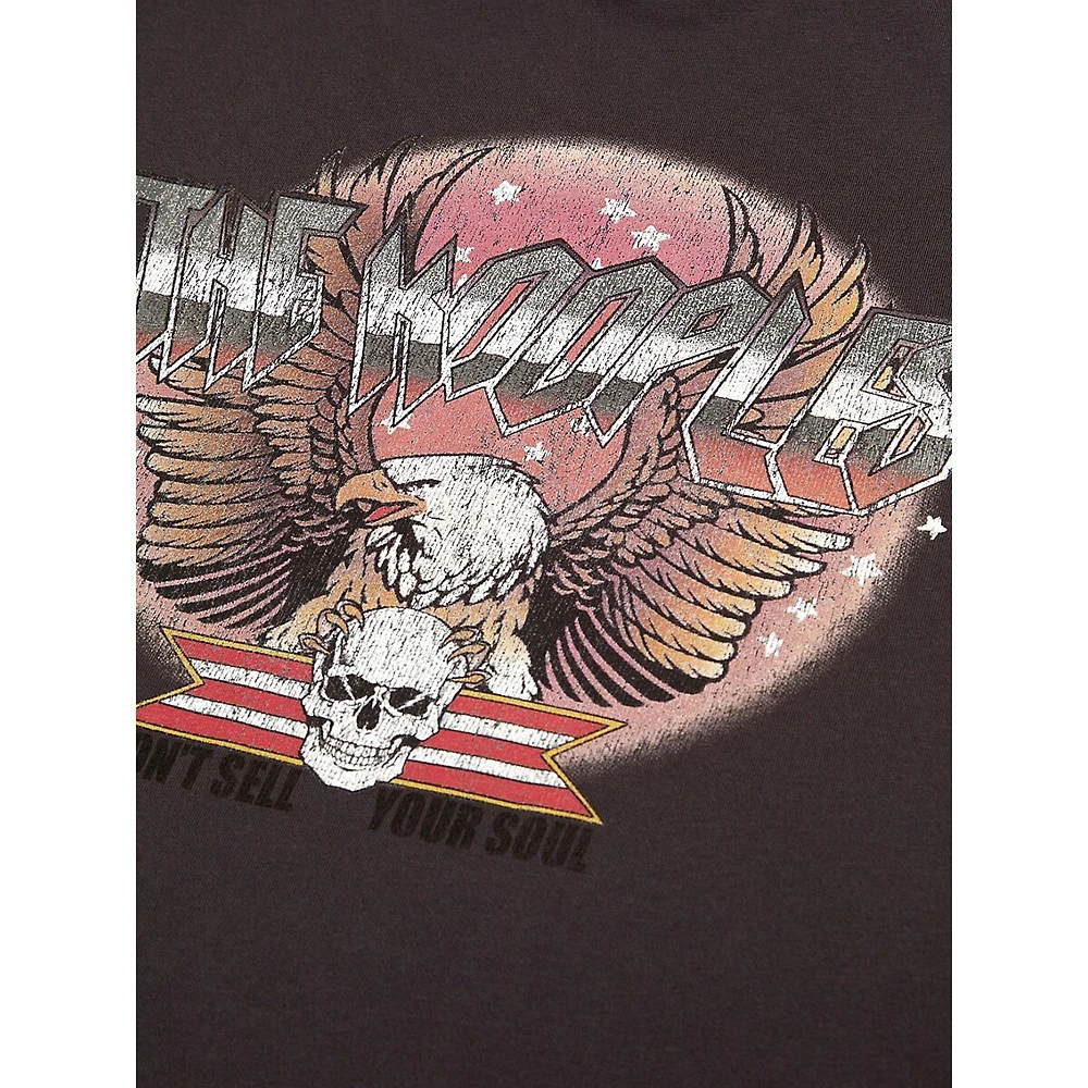 Eagle & Skull Studded-Print Logo T-Shirt