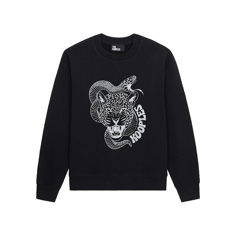 Snake Leopard Serigraphy Sweatshirt