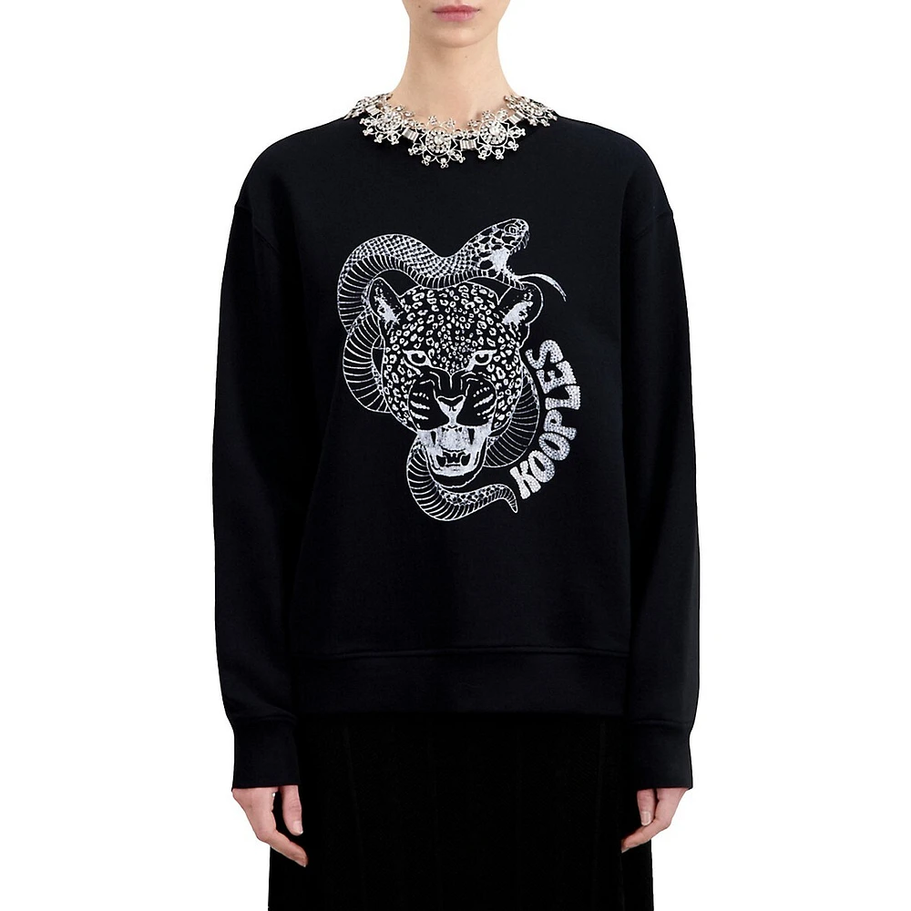 Snake Leopard Serigraphy Sweatshirt