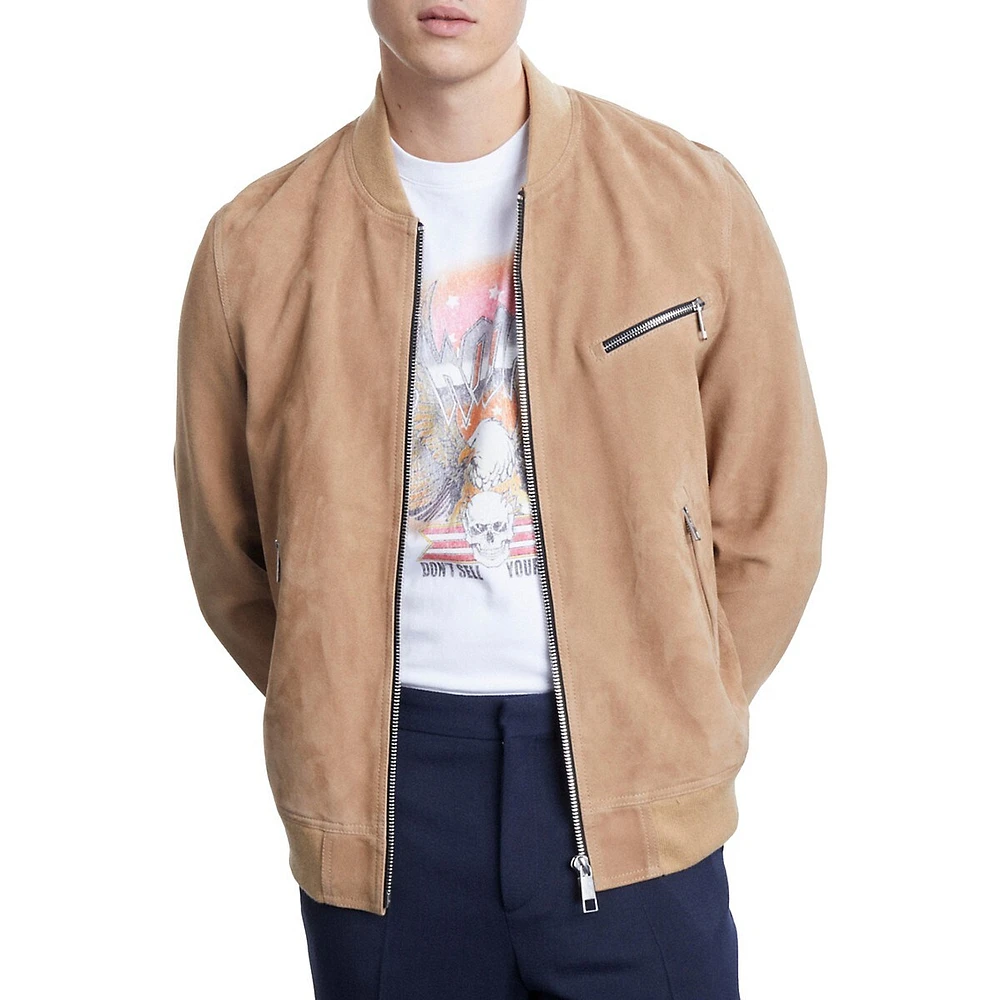 Suede Bomber Jacket