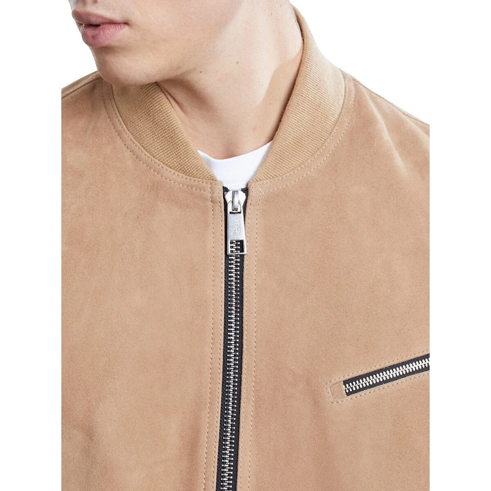 Suede Bomber Jacket