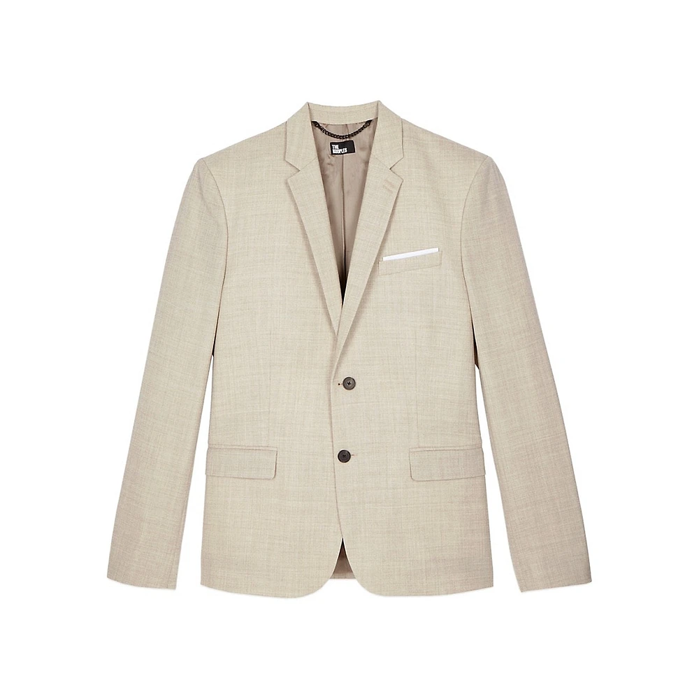 Slim-Fit Wool Suit Jacket