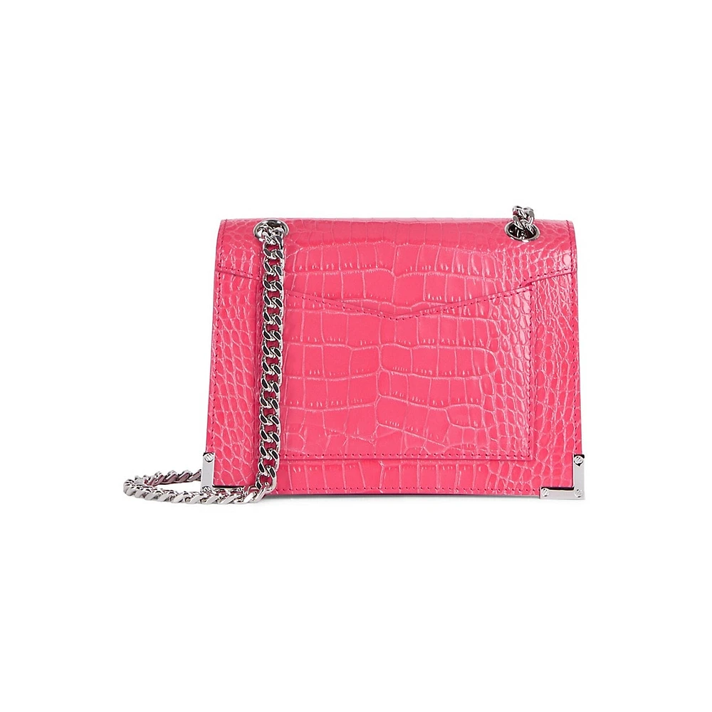Small Emily Embossed Leather Chain Crossbody Bag