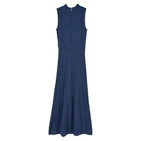 Sleeveless Openwork Knit Maxi Dress