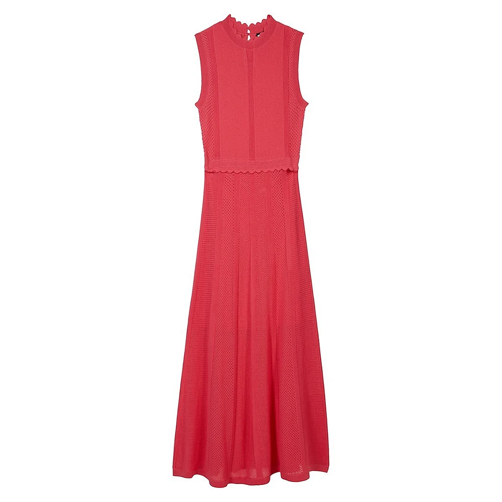 Sleeveless Openwork Knit Maxi Dress