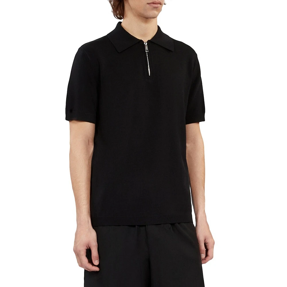 Slim-Fit Quarter-Zip Polo Shirt