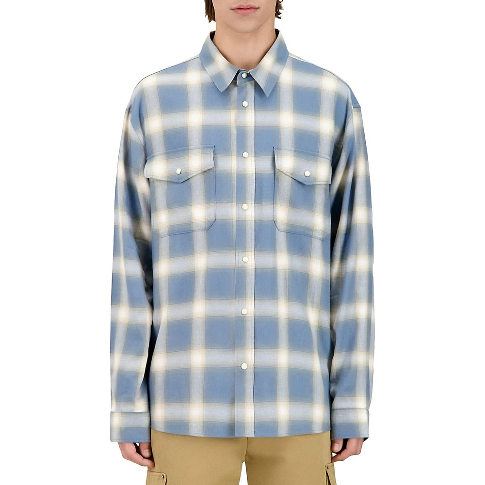 Comfort-Fit Long-Sleeve Check Shirt