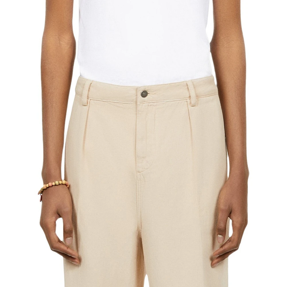 Pleated Cotton & Linen Trousers