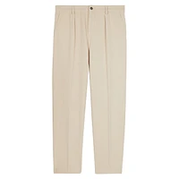 Pleated Cotton & Linen Trousers