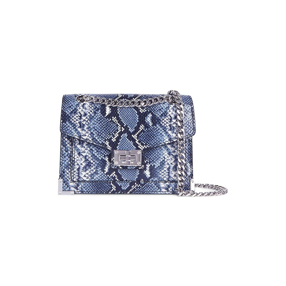 Small Emily Snake-Effect Leather Chain Crossbody Bag