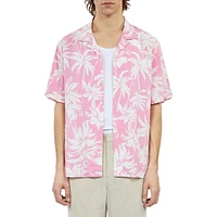 Palm Tree-Print Short-Sleeve Camp Shirt