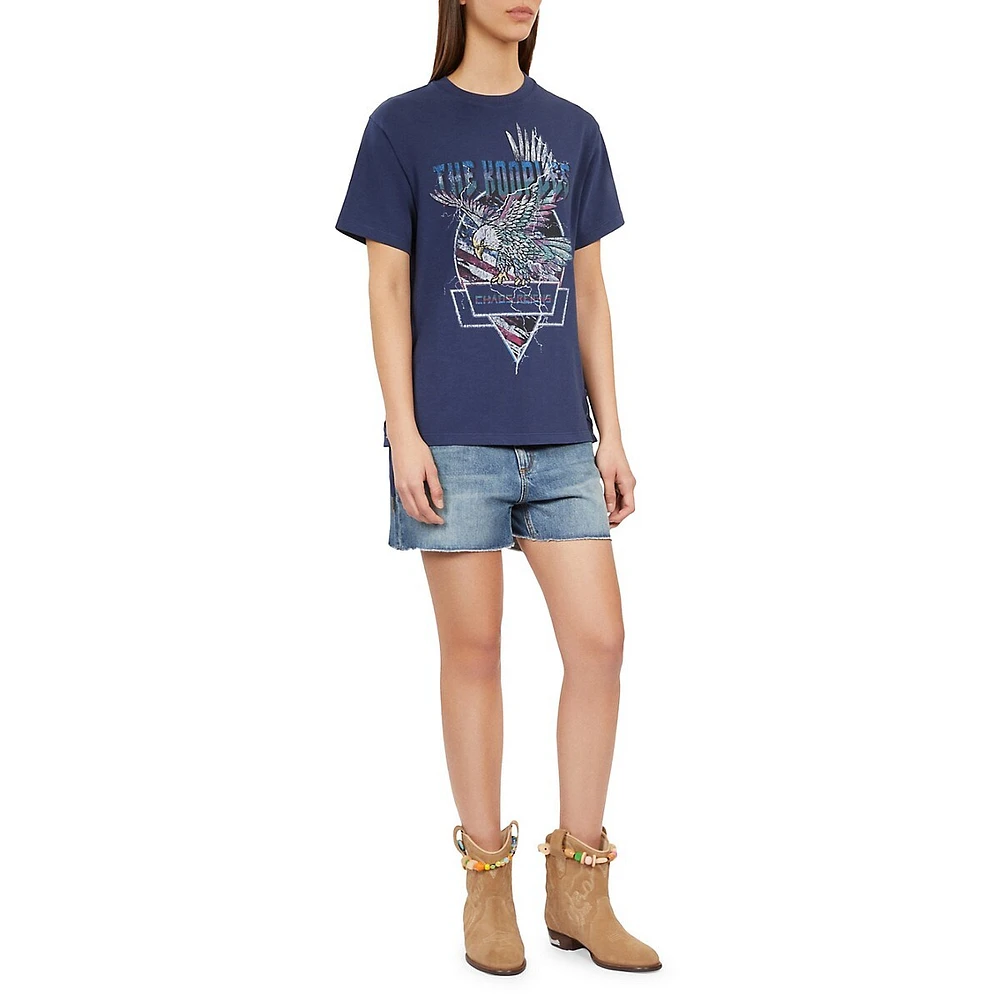 Eagle Serigraphy Side-Laced T-Shirt