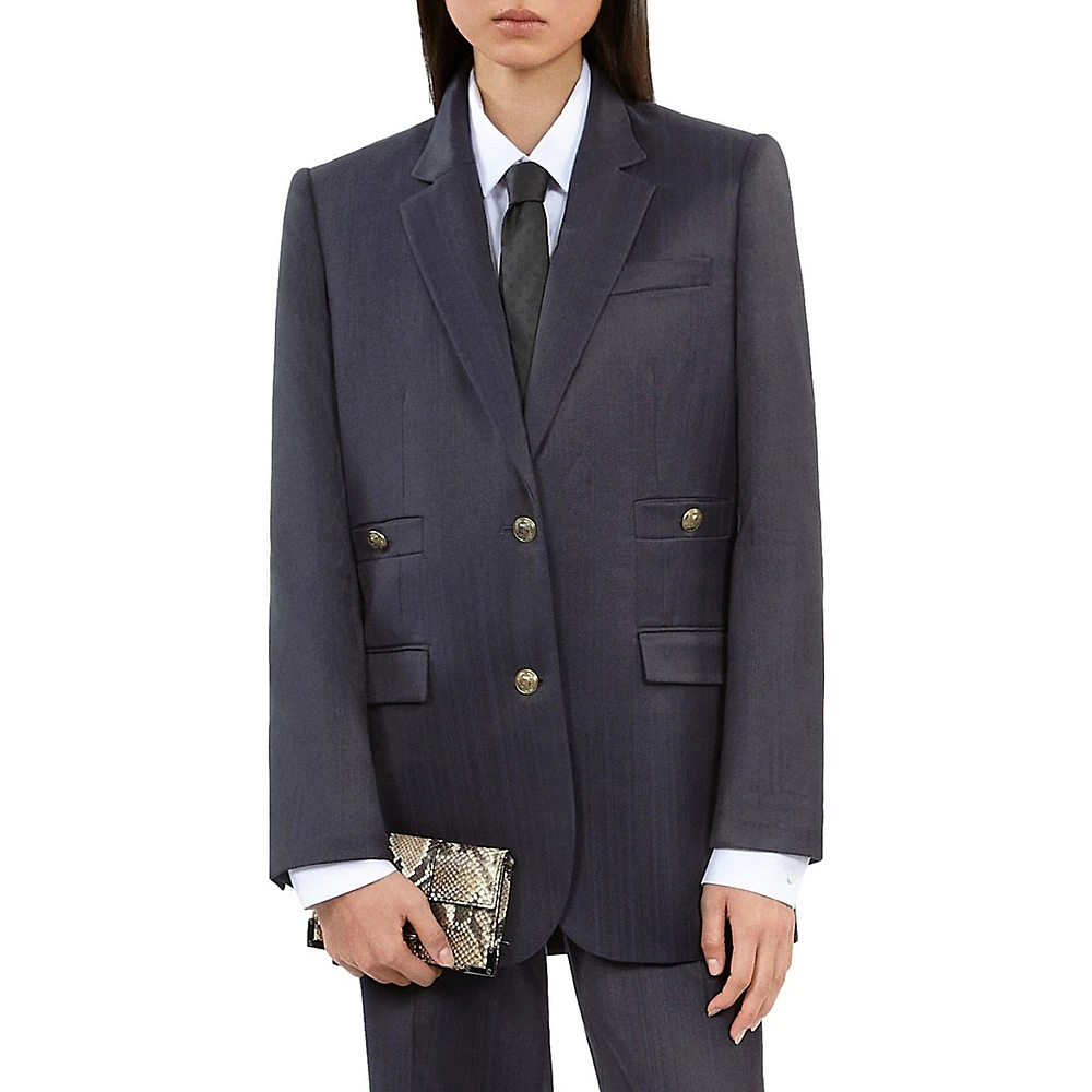 Straight-Cut Suit Jacket