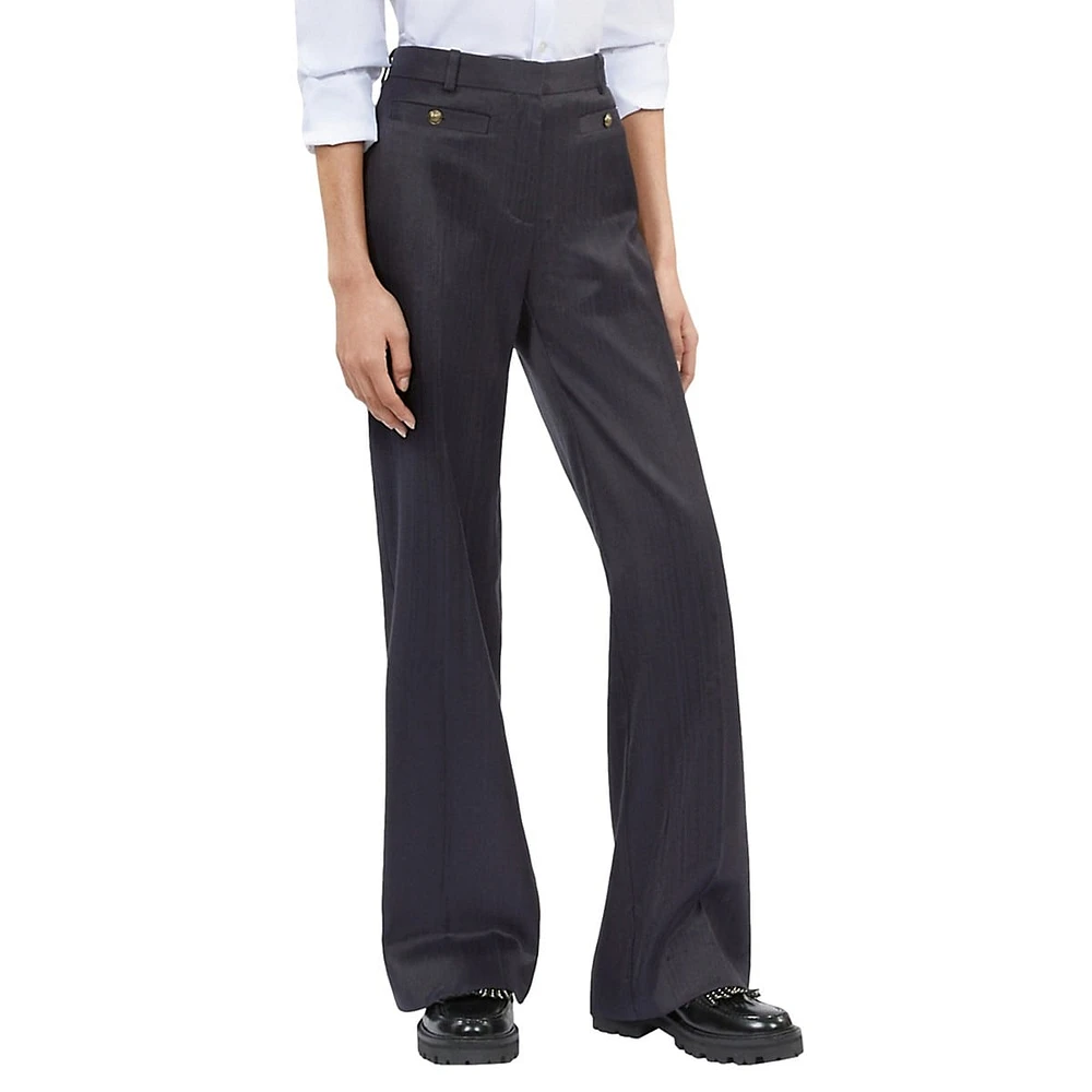 Straight-Cut Suit Pants